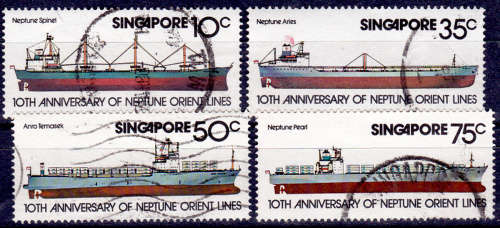 SINGAPORE 1978, 18 Nov. 10th Anniv Neptune Orient Shipping Lines, set, UNH CV +/-R 160.00 view scans