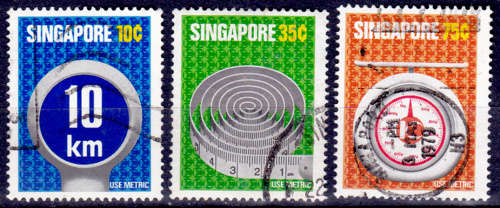 SINGAPORE 1979, 24 Feb. Introduction of the Metric System, set, UNH, CV +/-R 45.00 view scans