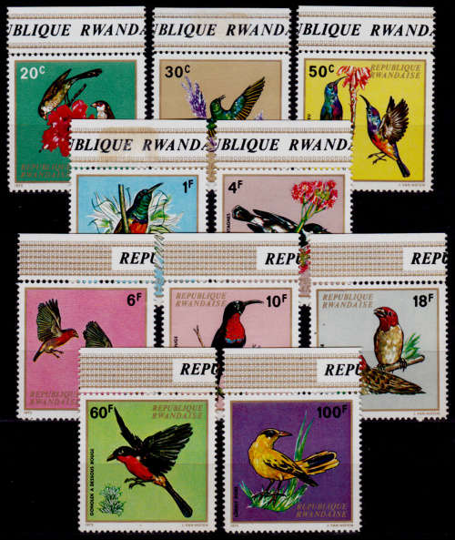 RWANDA 1972, 17 May. Native Birds, set, MH, CV +/-R 170.00 view scans