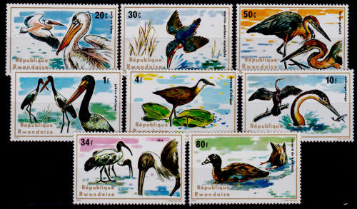 RWANDA 1975, 30 June. Aquatic Birds, set, MNH, CV +/-R 125.00 view scans