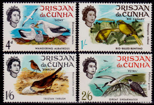 TRISTAN DA CUNHA 1968, 15 May. BIRDS, set, MH, CV+/-R 58.00 view scans