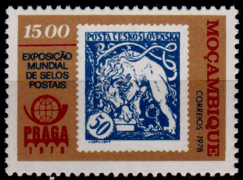 MOZAMBIQUE 1978, 8 Sept. Intl Stamp Exhibition, single, MNH, CV+/- R 75.00 view scans