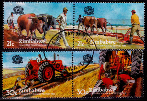 ZIMBABWE 1983, 13 May. World Ploughing Contest, set, CTO, CV +/- R ?? view scans