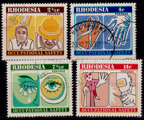 RHODESIA 1975, 15 Oct. OCCUPATIONAL SAFETY, set, UNH, CV R 19.50, view scans