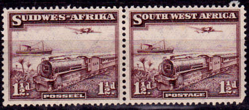 SWA 1937, 1 March. ADDITIONAL VALUE PREVIOUSLY ISSUED PICTORIALS, pair, MH, CV R 350.00 view scans