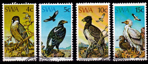 SWA 1975, 19 March. PROTECTED BIRDS of PREY, set, CTO, CV R ?? view scans