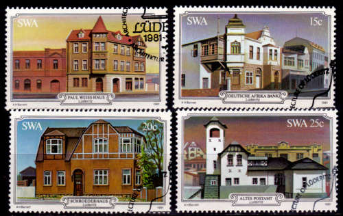 SWA 1981, 16 Oct. Luderitz Buildings, set, CTO, CV R ?? view scans