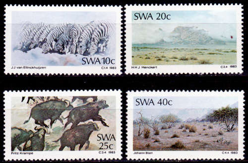 SWA 1983, 1 Sept. South West African Painters, set, MNH, CV R 10.50 view scans