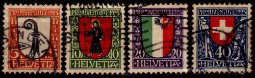 SWITZERLAND 1923, 1 Dec. PRO JUVENTUTE - Coat of Arms, set, UH, CV +/-R 1,100.00 view scans