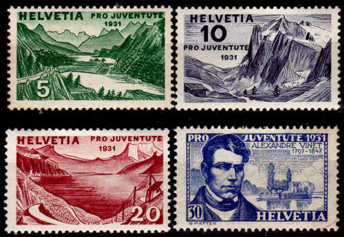 SWITZERLAND 1931, 1 Dec. PRO JUVENTUTE - Landscapes, set, MH, CV +/-R 270.00 view scans