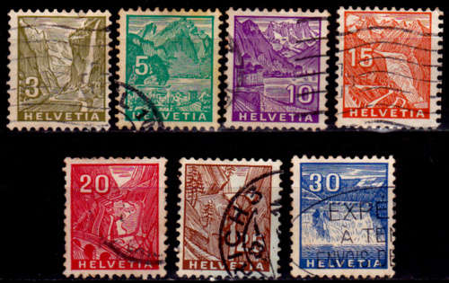 SWITZERLAND 1934, 2 July. Landscapes, set, UH, CV +/-R 320.00 view scans