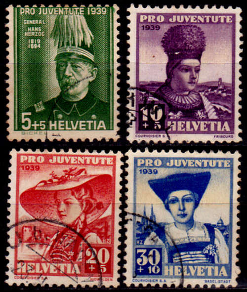 SWITZERLAND 1939, 1 Dec. Pro Juventute - Hans Herzog - Costumes, set, UH, CV +/-R 320.00 view scans
