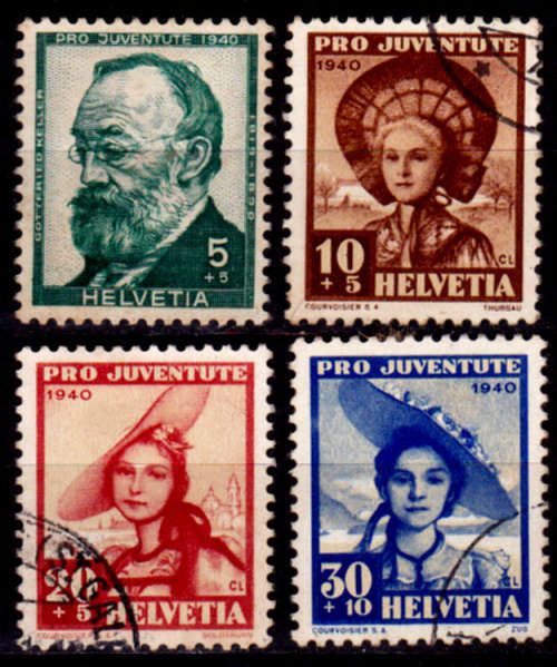 SWITZERLAND 1940, 30 Nov. Pro Juventute - Costumes, set, UH, CV +/-R 220.00 view scans