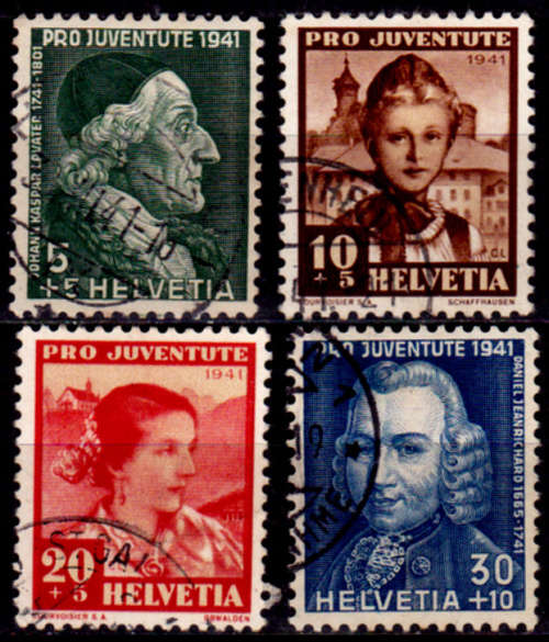 SWITZERLAND 1941, 1 Dec. Pro Juventute - The 200th Anniv, set, UH, CV +/-R 180.00 view scans