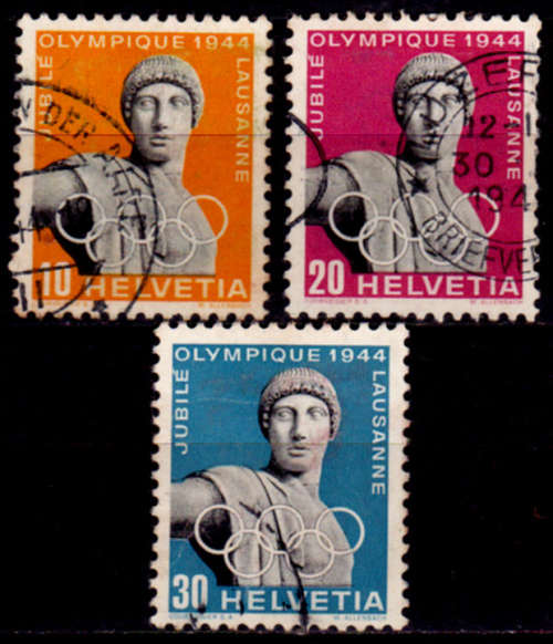 SWITZERLAND 1944, 21 March. 50th Anniv of the IOC, set, UH, CV +/-R 180.00 view scans