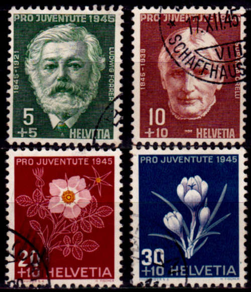 SWITZERLAND 1945, 1 Dec.Pro Juventute-100th Anniv Birth L Forer, set, UH, CV +/-R 220.00 view scans