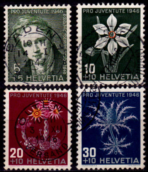 SWITZERLAND 1946, 30 Nov. Pro Juventute-100th Anniv R Topffer, set, UH, CV +/-R 180.00 view scans