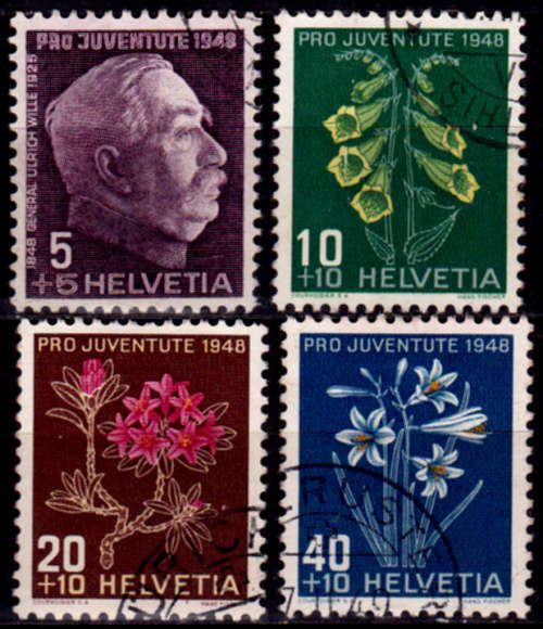 SWITZERLAND 1948, 1 Dec. Pro Juventure-100th Anniv Ulrich Wille, set, UH, CV +/-R 170.00 view scans