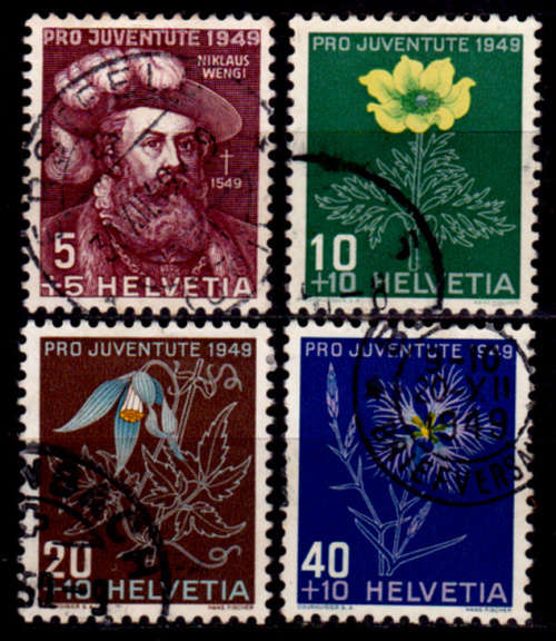 SWITZERLAND 1949, 1 Dec. Pro Juventute-400th Anniv N Wengi, set, UH, CV +/-R 170.00 view scans