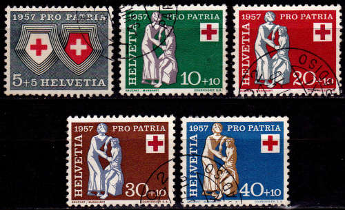 SWITZERLAND 1957, 1 June. Pro Patria - Red Cross, set, UH, CV +/-R 190.00 view scans