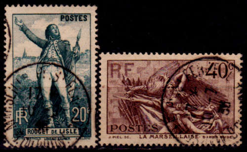 FRANCE 1936, 26 June. 100th Anniv Death of Rouget de Lisle, set, UH, CV +/-R 75.00 view scans