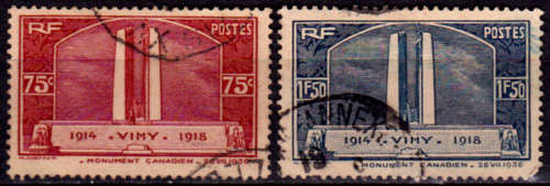 FRANCE 1936, 26 July. Vimy War monument, set, UH, CV +/-R 185.00 view scans