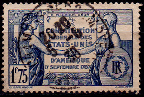 FRANCE 1937, 17 Sept. 150th Anniv US Constitution, set, UH, CV +/-R 30.00 view scans
