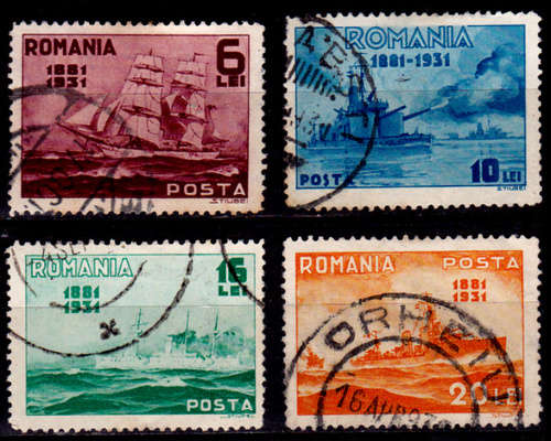 ROMANIA 1931, 10 May. 50th Anniv of the Romanian Navy, set, UH, CV+/- R 480.00, view scans