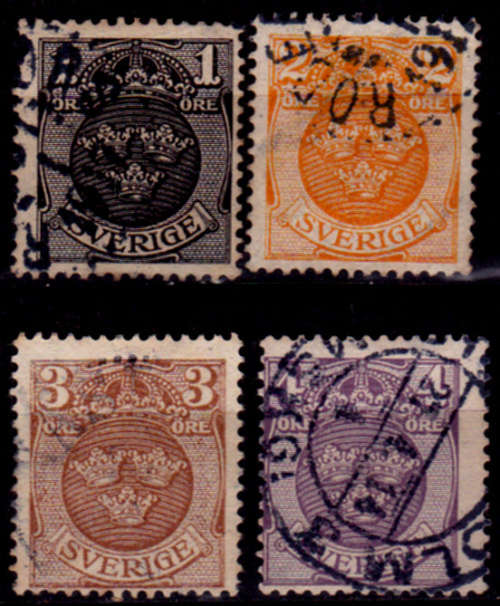 SWEDEN 1910-1911. National Coat of Arms, set, UH, CV +/-R 20.00 view scans