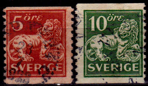 SWEDEN 1921, 6 June. Standing Lion, set, UH, CV +/-R 50.00 view scans