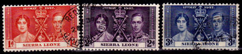 SIERRA LEONE 1937, 12 May. Coronation of KGVI and QE, set, UH, CV+/- R 100.00 view scans