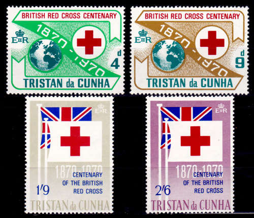 TRISTAN DA CUNHA 1970, 1 June. 100th Anniv British Red Cross, set, MH, CV +/-R 25.00 view scans