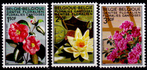 BELGIUM 1970, 25 April, Flowers - Botanical Garden in Gent, set, MNH, CV +/-R 30.00 view scans