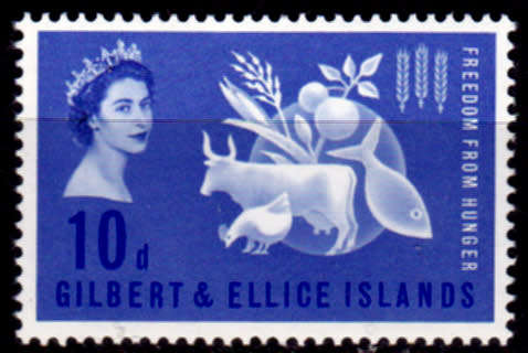 GILBERT AND ELLICE ISLANDS 1963, 1 Aug, Freedom from Hunger, single, MH, CV+/- R 95.00 view scans