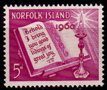 NORFOLK ISLAND 1960, 21 Nov, Christmas, single, MH, CV +/- R 60.00 view scans