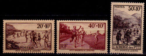 FRANCE 1937, 16 June. Postal Unions Sports Club, set, MH, CV +/-R 60.00 view scans