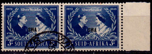 SWA 1948, 26 April. Silver Wedding of KGVI, pair, UNH, CV R 5.00 view scans