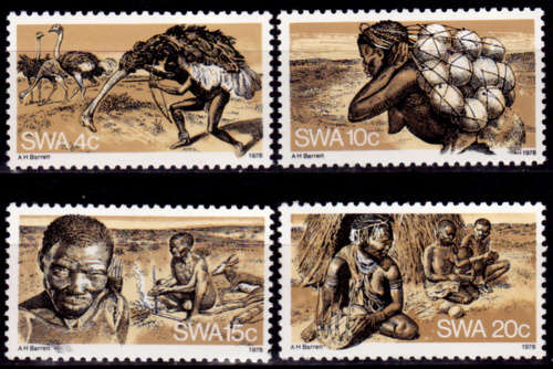 SWA 1978, 14 April. THE BUSHMEN, set, MNH, CV R 10.00 view scans