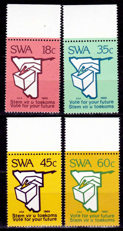 SWA 1989, 24 Aug. UN Resolution 435 Constitutional Election. set, MNH, CV R 10.00 view scans