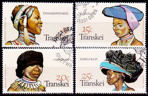 TRANSKEI 1981, 28 Aug. Headdress of Xhosa Women, set, CTO, CV R ?? view scans