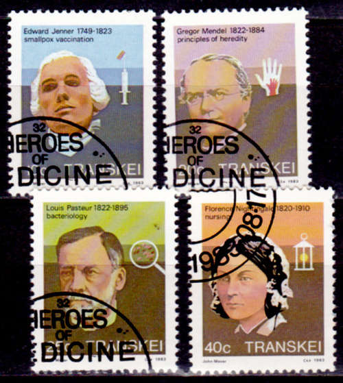 TRANSKEI 1983, 17 Aug. Heroes of Medicine 2nd Series, set, CTO, CV R ?? view scans