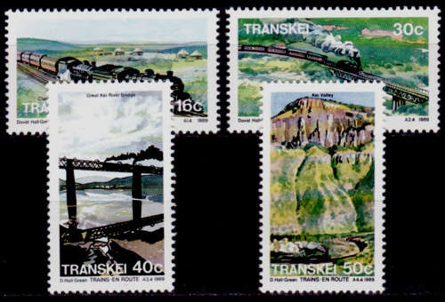 TRANSKEI 1989, 19 Jan. Trains en Route, set, MNH, CV R 16.00, view scans