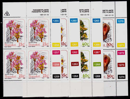 TRANSKEI 1991, 10 Jan. PARASITIC PLANTS, set controls, MNH, CV R 128.00, view scans
