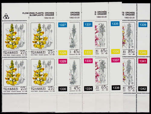 TRANSKEI 1992, 20 Feb. ORCHIDS, set controls, MNH, CV R 156.00, view scans