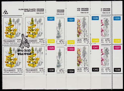 TRANSKEI 1992, 20 Feb. ORCHIDS, set controls, CTO, CV R ??, view scans