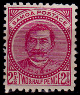 SAMOA 1892. King Malietoa Laupepa, 1841-1898, single, MH, CV +/-R 50.00 view scans