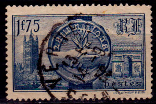 FRANCE 1938, 19 July. ROYAL VISIT KGVI and QE, single, UH, CV +/-R 10.00 view scans