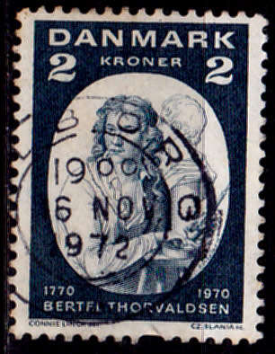 DENMARK 1970, 19 Nov. 200th ANNIV BIRTH of BERTEL THORVALDSEN, single, UH CV +/-R 10.00 view scans