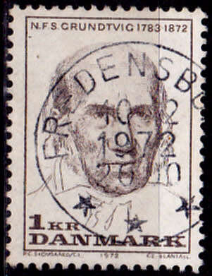 DENMARK 1972, 4 May. 100th ANNIV DEATH of NFS GRUNDTVIG, single, UNH, CV +/-R 10.00 view scans