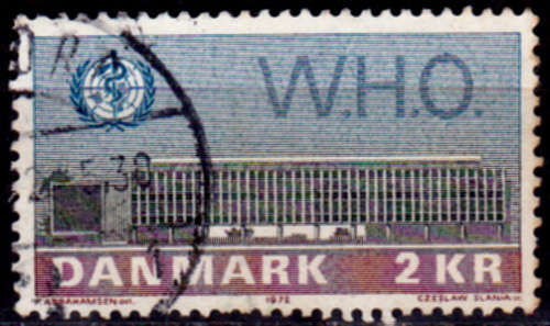 DENMARK 1972, 14 Sept. Opening of W.H.O. Building, single, UNH, CV +/-R 10.00 view scans